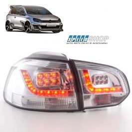 Golf 6 galiniai balti Led žibintai